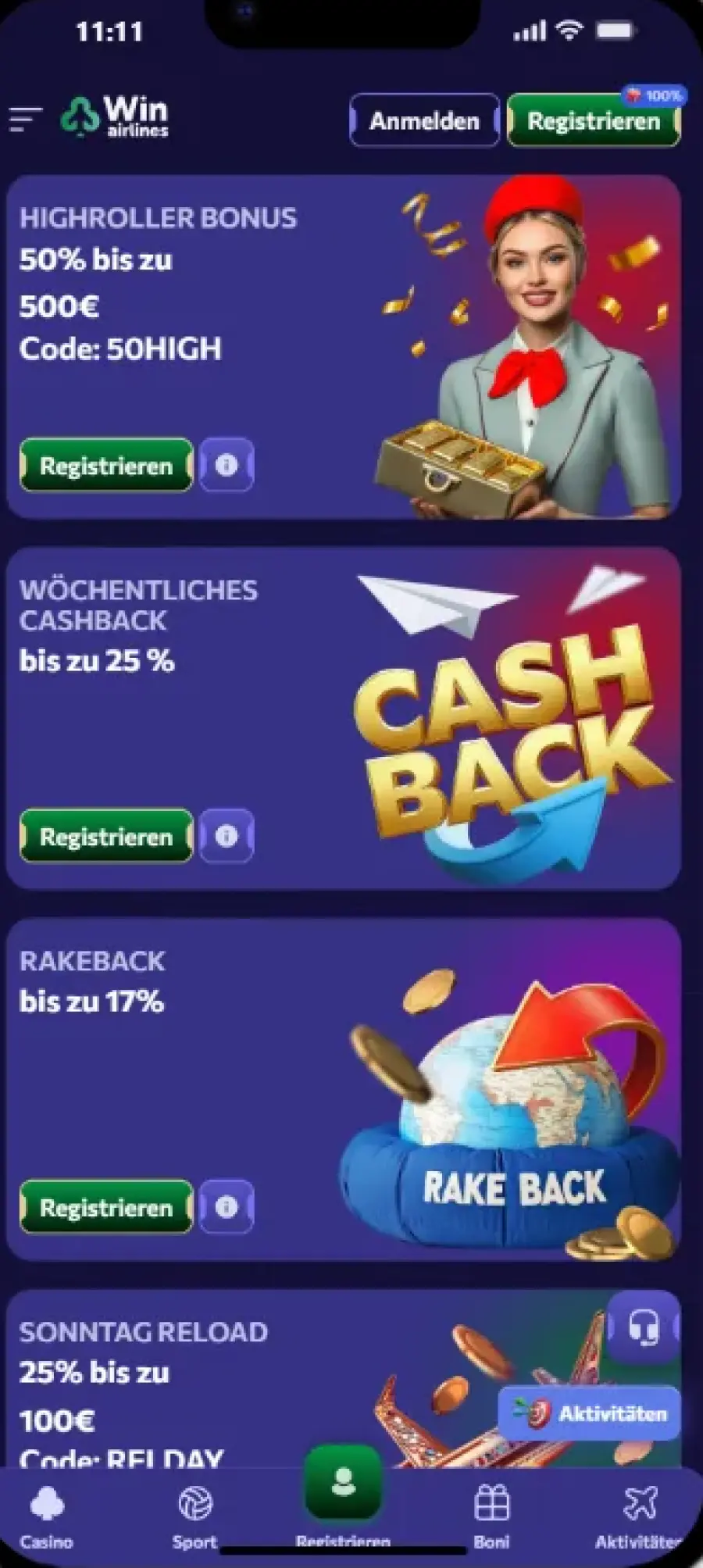 Winairline casino app